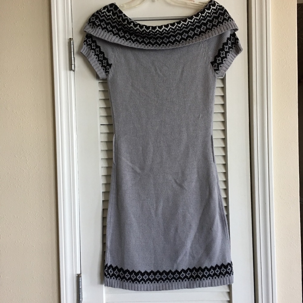Derek Heart Sweater Knit Off Shoulder Dress SZ S